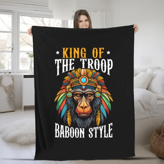 Baboon Monkey Lover Wildlife Animal Zookeeper Fleece Blankets