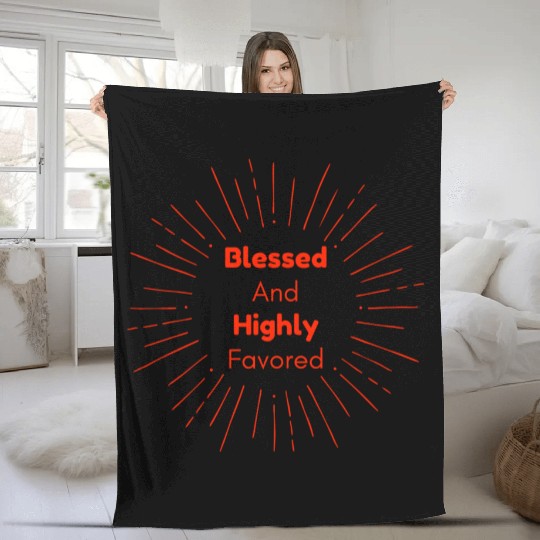 Blessed and Highly Favored Scarlet Fleece Blankets