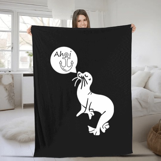 North Sea Pearl Seal Ahoy Gift Fleece Blankets