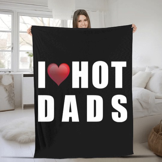 i love hot dads Fleece Blankets