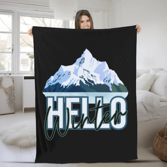 Hello Winter Fleece Blankets
