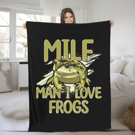 MILF Man I Love Frogs Fleece Blankets