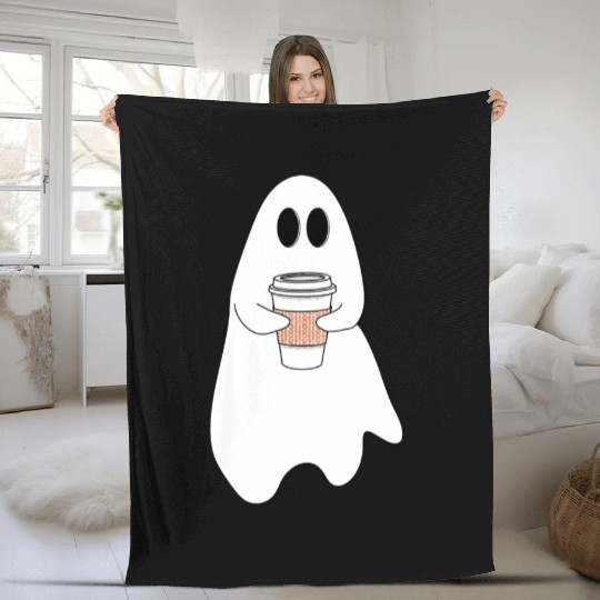 Ghost with latte Fleece Blankets