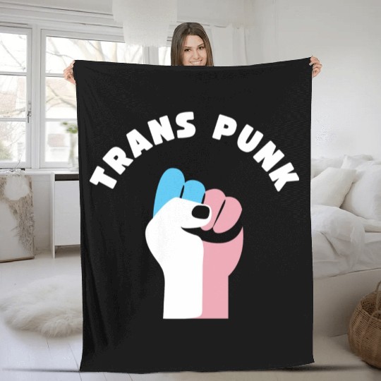 Trans Punk Transgender Pride Fleece Blankets
