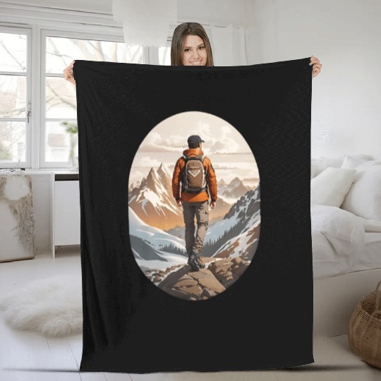 Lone Adventurer Unisex Jersey Short Sleeve Fleece Blankets