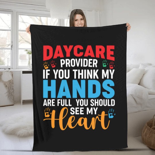 Daycare Provider Childcare Pre-k Teacher Appreciat Fleece Blankets