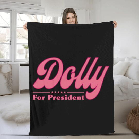 Dolly Parton For President Election Fleece Blankets