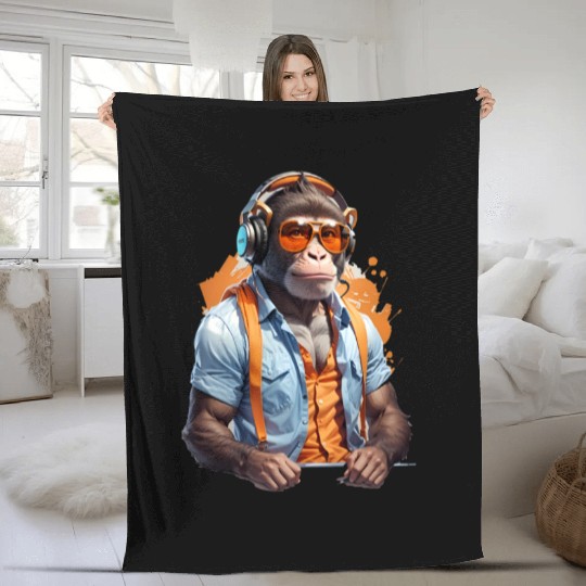 monkey music Fleece Blankets