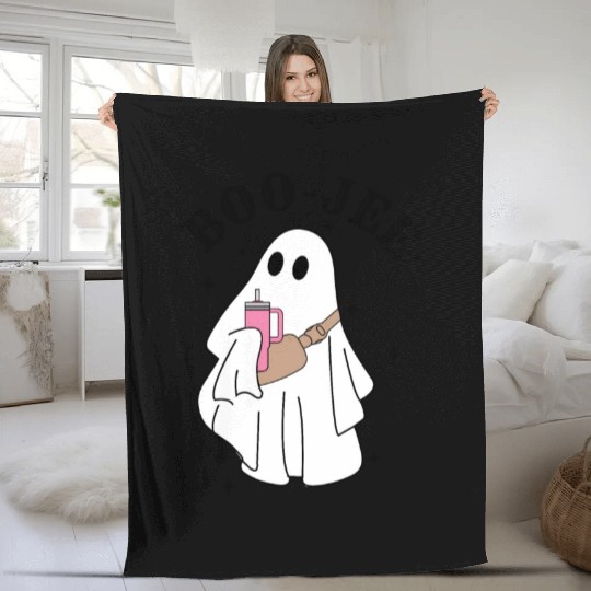 Boo Jee Stanley Tumbler Inspired Ghost Fleece Blankets