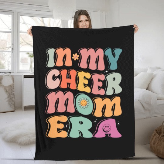 In My Cheer Mom Era Tie Dye Cheerleading Sport Mom Fleece Blankets