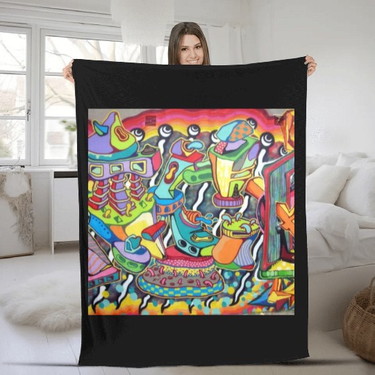 Graffiti street art mural print - art lover gift Fleece Blankets