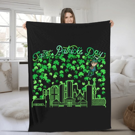 Saint Patrick's Day Munich Germany Fleece Blankets