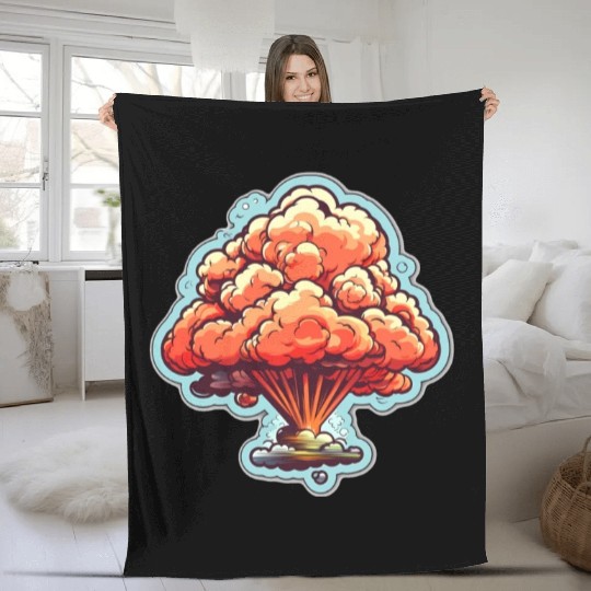 Explosion Fireworks Pyrotechnics Fleece Blankets