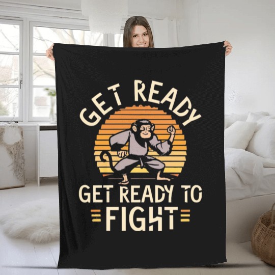 Kung Fu monkey Fleece Blankets