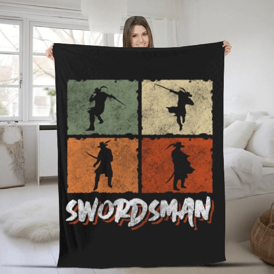 Sword Fencing Victory Fleece Blankets
