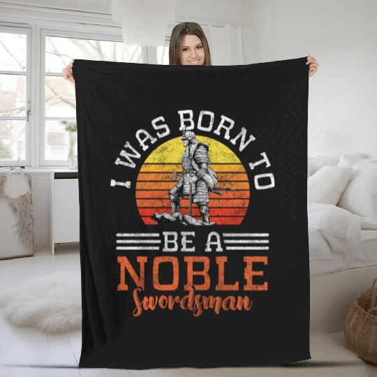 Sword Warrior Fencing Win Fleece Blankets