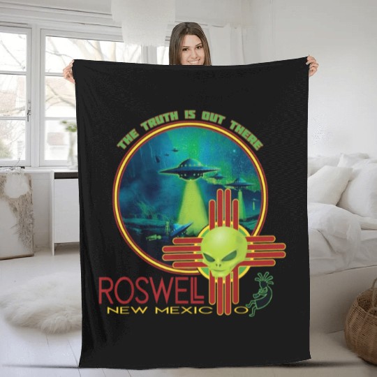 Roswell Aviation New Mexico Alien UFO Fleece Blankets
