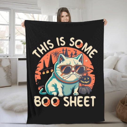 This is Boo Sheet Halloween Ghost Fleece Blankets