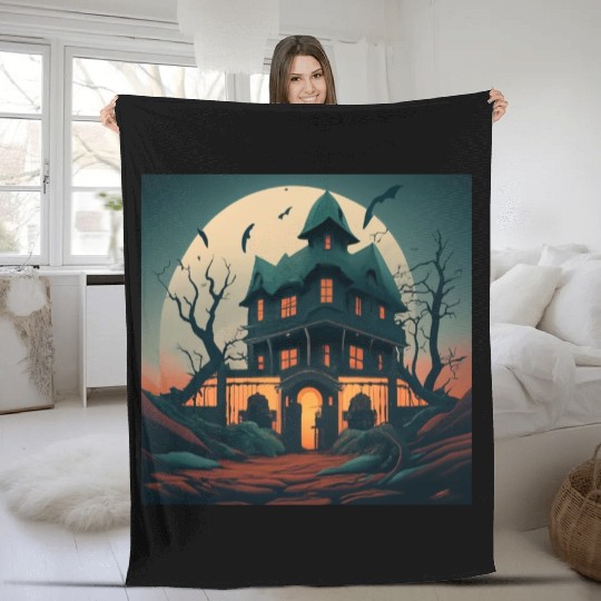Haunted House Fleece Blankets