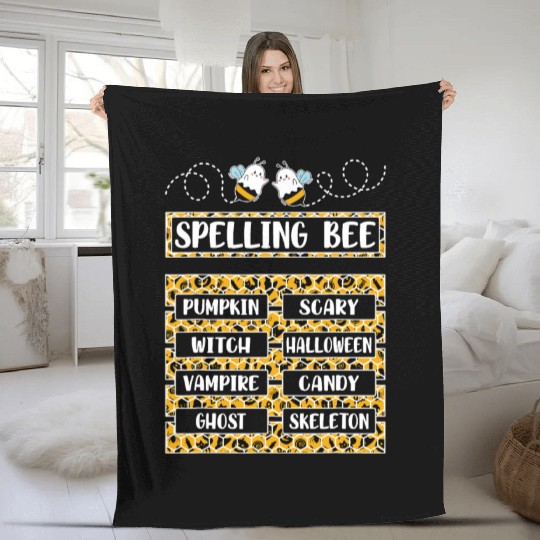 Spelling Bee Halloween Teachers Fleece Blankets