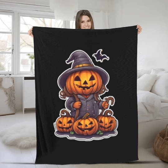 Happy Halloween Pumpkins 29 Fleece Blankets