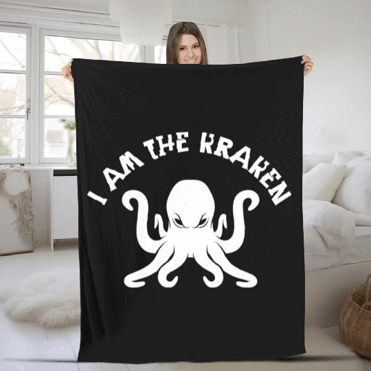 I Am The Kraken White Fleece Blankets