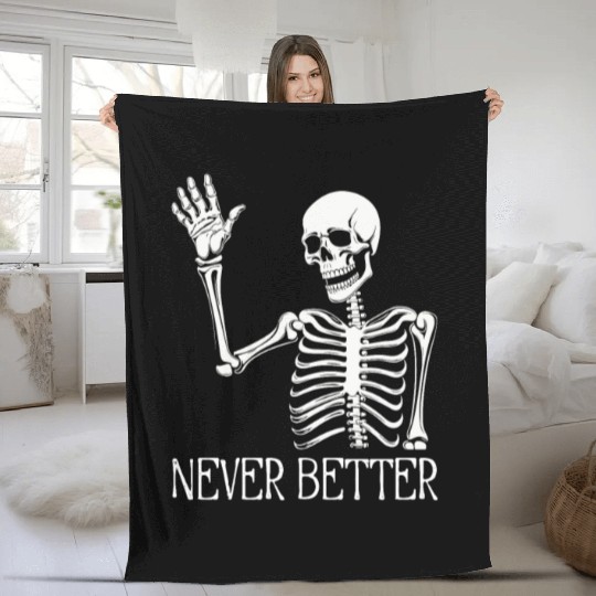 Funny Halloween Skull Fleece Blankets | Sarcastic Dead Inside