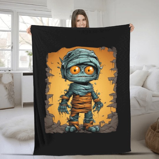 Halloween Spooky Cartoon Mummy Fleece Blankets