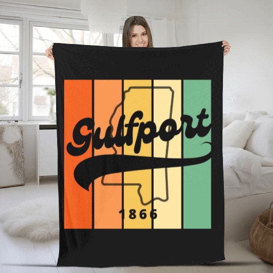 Gulfport Mississippi 1866 Fleece Blankets