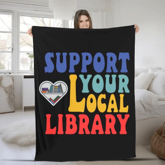 Support your local library Fleece Blankets