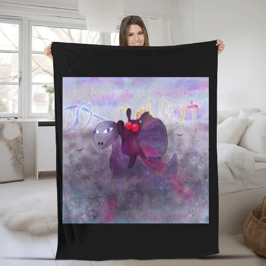 Mothman and Bessie the Lake Erie Monster's Vacay Fleece Blankets