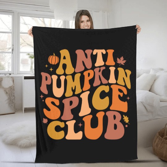Anti Pumpkin Spice Club Retro Fall Fleece Blankets