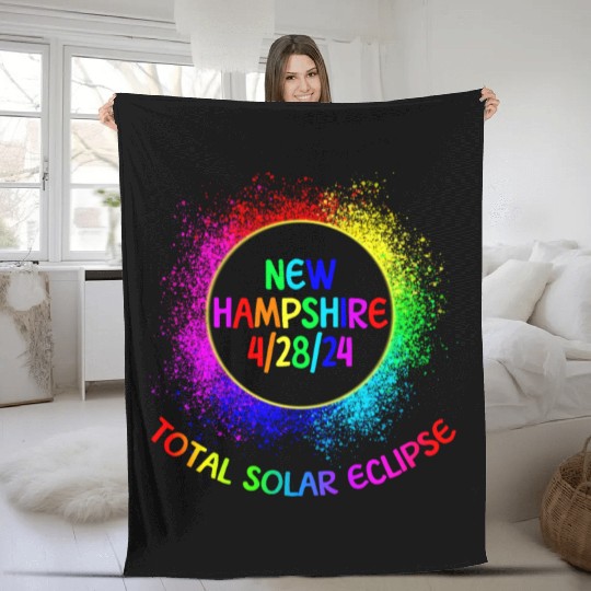 Total Solar Eclipse New Hampshire 4/28/24 Kids Fleece Blankets