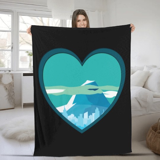 Blue mountain Fleece Blankets
