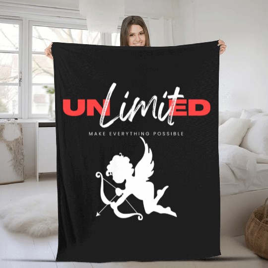 White Red Simple Typography Fleece Blankets 1