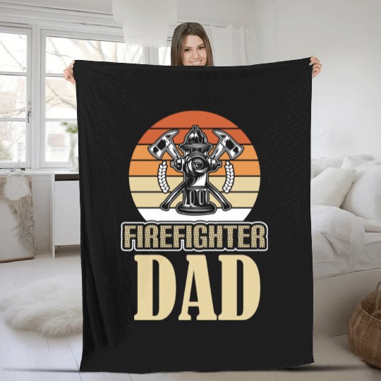 FIREFIGHTER DAD Fleece Blankets
