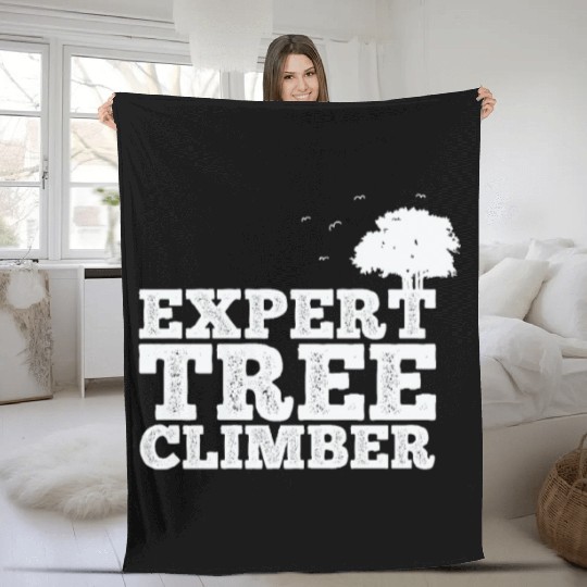 Expert Tree Climber Nature Forests Leaves Fleece Blankets