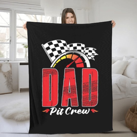 Dad Pit Crew Fleece Blankets