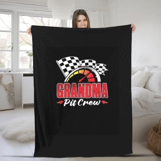 Grandma Pit Crew Fleece Blankets