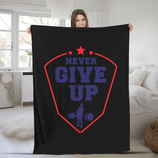 Never Give Up Fleece Blankets