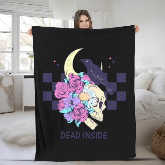 "Dead Inside" Halloween Fleece Blankets
