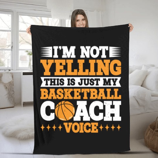 This Is Just My Basketball Coach Voice 3 Fleece Blankets