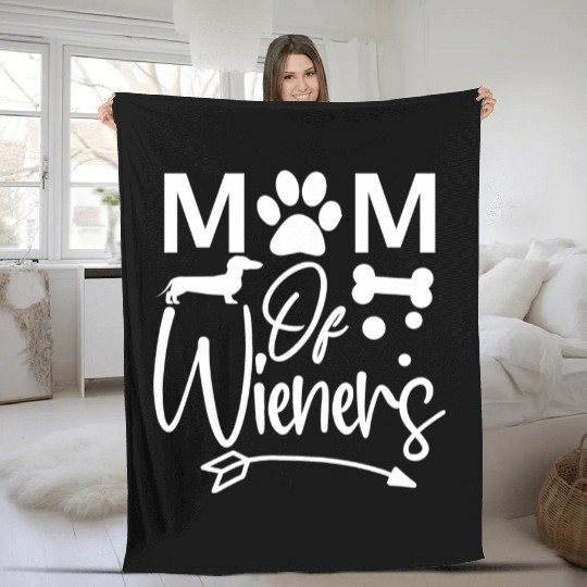 Dog Lover Gift Mom Of Wieners Dachshunds Fleece Blankets
