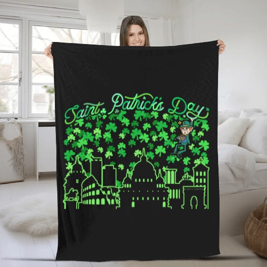 Saint Patrick's Day Rome Italy Fleece Blankets