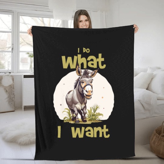 I do what I want - donkey Fleece Blankets