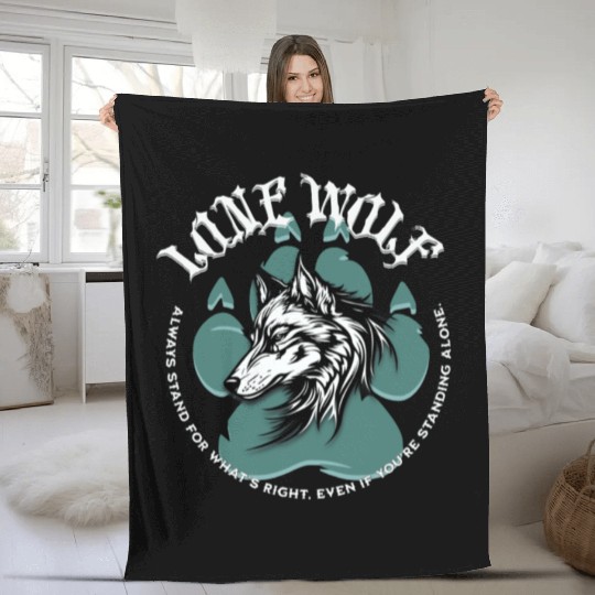 Lone Wolf Inspirational Leader Truther Quote Fleece Blankets