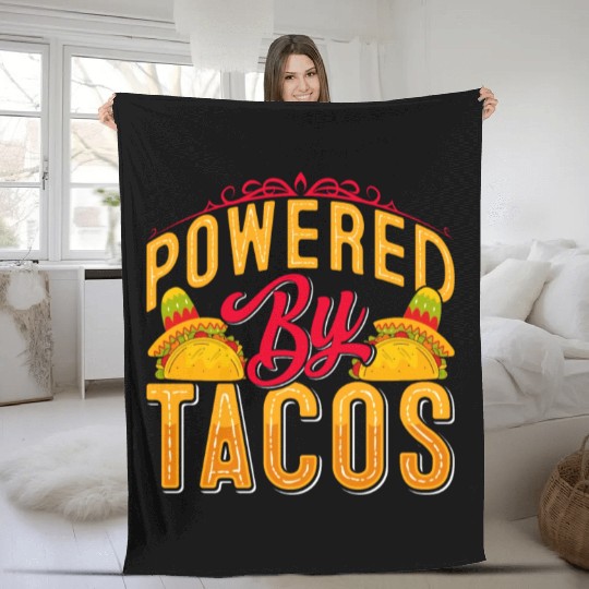 Powered By Tacos Fleece Blankets