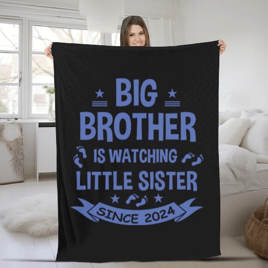 The big brother takes care of the little sister in Fleece Blankets