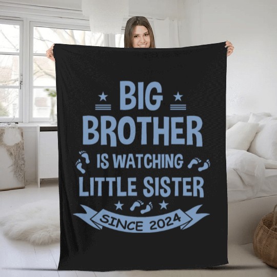 The big brother takes care of the little sister in Fleece Blankets
