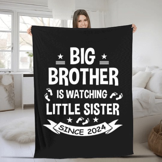 The big brother takes care of the little sister in Fleece Blankets